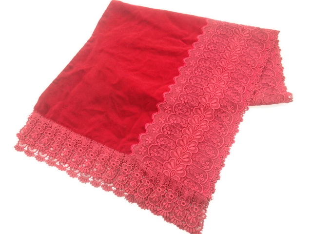 JAPANESE SHAWL / VELVET / LACE / FLOWER